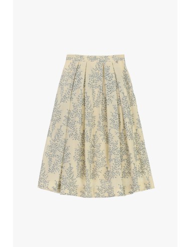 Saia plissada midi com estampa floral Dixie