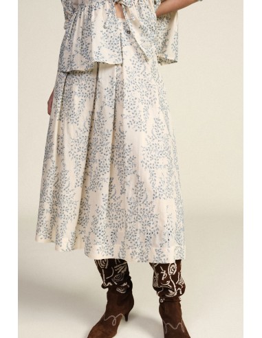 Saia Midi Plissada com Estampa Floral Dixie