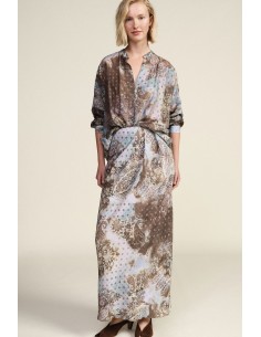 Saia Longa com Estampa Paisley e Motivo Floral Dixie