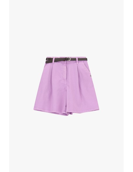 Shorts corte regular com pinças e cintura Please