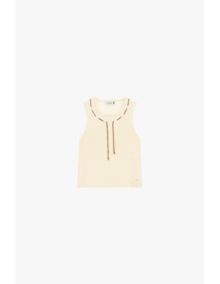 Top Senza Maniche Lavorato A Coste Con Laccetto Please - Vestiti Fi...