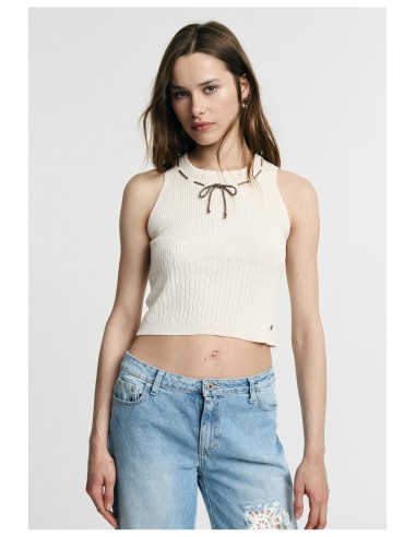 Top Senza Maniche Lavorato A Coste Con Laccetto Please - Vestiti Fi...