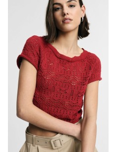 Top Traforato Corto Con Maniche Corte Please - Vestiti Firmati Life...