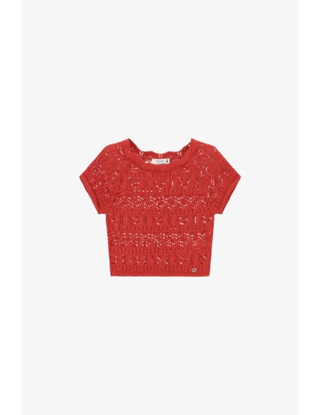 Top Traforato Corto Con Maniche Corte Please - Vestiti Firmati Life...