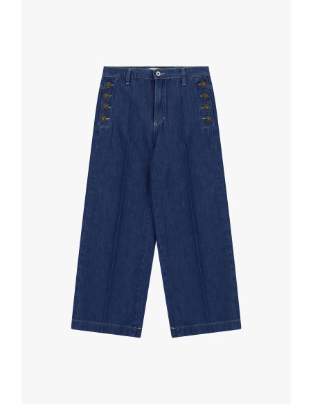 Jeans Gamba Ampia Con Bottoni Laterali Please - Vestiti Firmati Lif...