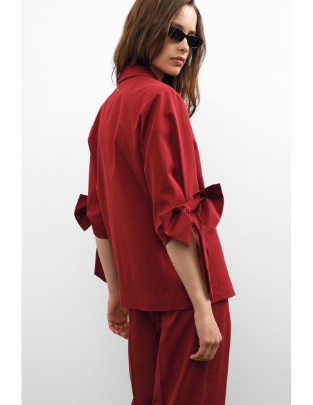 Blazer com mangas com laço e fecho de dois botões Please