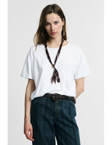 T-shirt de manga curta com detalhes foulard Please