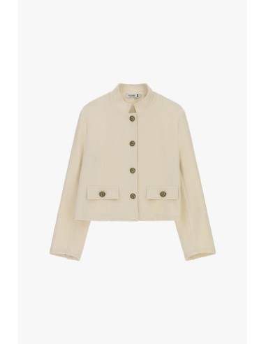 Casaco-camisa curto com botões e bolsos Por favor