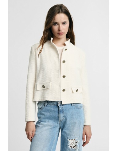 Camisa-casaco curta com botões e bolsos Please