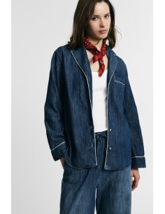 Camisa Regular-Fit com Piping e Bolsinho Please