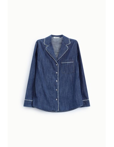 Camisa de corte regular com piping e bolso de peito Please