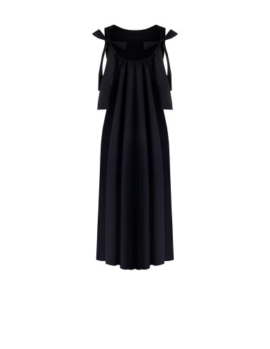 Vestido midi amplo de corte trapézio em algodão com laço atrás Rinascimento