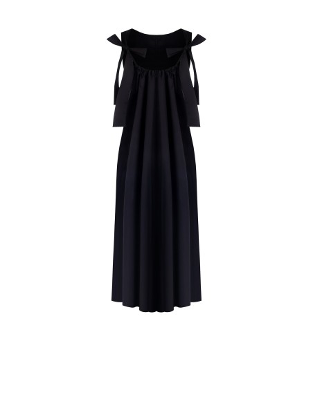 Vestido midi amplo de corte trapézio em algodão com laço atrás Rinascimento