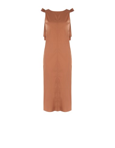 Vestido midi amplo em corte trapézio em algodão com laço nas costas Rinascimento