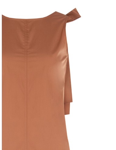 Vestido midi amplo em corte trapezoidal em algodão com laço nas costas Rinascimento