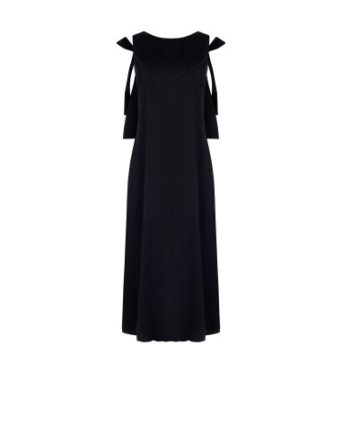 Vestido Midi Amplo em Trapézio em Algodão com Laço Atrás Rinascimento