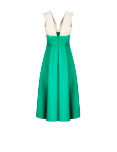 Vestido midi em raso duchesse com blocos de cor e bolsos Rinascimento 2