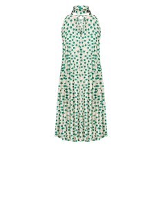 Vestido Curto Trapezoidal em Cetim Plissado com Longa Echarpe Coordenada Rinascimento 2