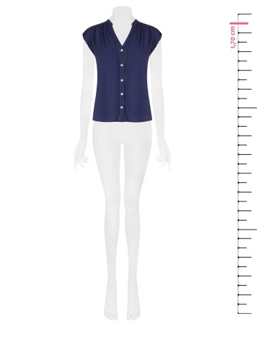 Camisa ampla e fluida em viscose com decote em V Rinascimento