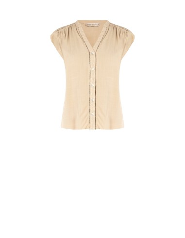 Camisa ampla e fluida em viscose com decote em V Rinascimento