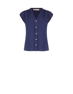 Camisa ampla e fluida em viscose com decote em V Rinascimento