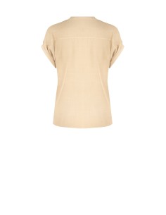 Camisa Ampla e Fluida em Viscose, de Mangas Curtas e com Decote em V Rinascimento 2