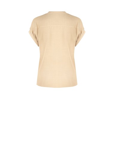 Camisa ampla e fluida em viscose com mangas curtas e decote em V Rinascimento