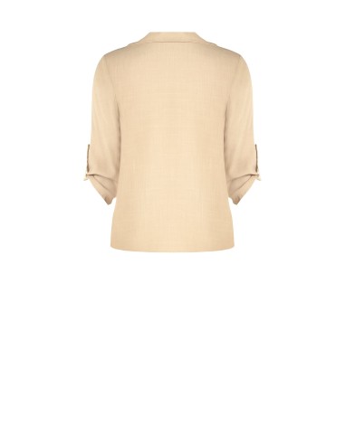 Camisa oversize e fluida em viscose com decote em V e bolsos pequenos Rinascimento