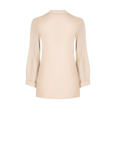 Blazer em mistura de viscose com broche de coral sem alças Rinascimento