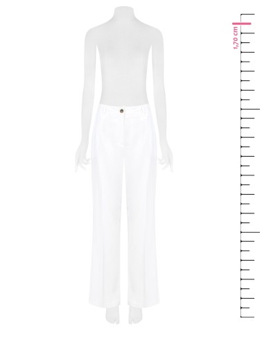 Calças Retas em Mistura de Linho e Viscose com Bolsos e Elástico na Parte de Trás Rinascimento