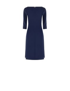 Vestido evasé com franzido em Punto Milano leve Rinascimento 2