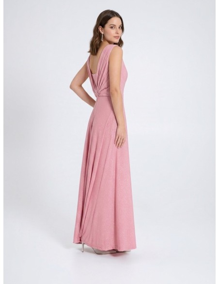 Vestido Longo com Glitter e Decote nas Costas Rinascimento