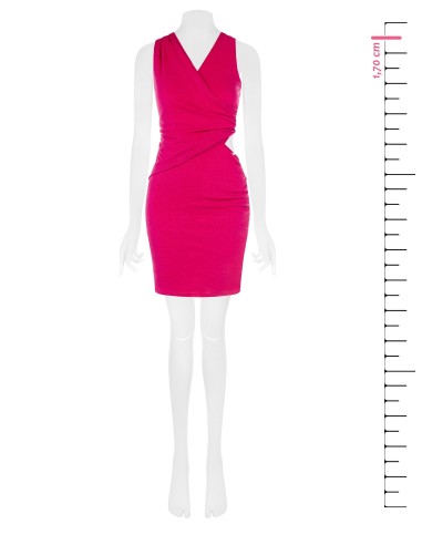 Vestido Curto Justo Em Lurex Franzido Com Recorte Lateral Rinascimento