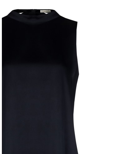 Vestido midi evasê em cetim com laço nas costas Rinascimento