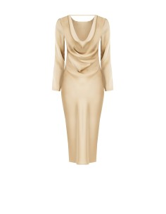 Vestido midi em cetim com decote em argola nas costas Rinascimento 2