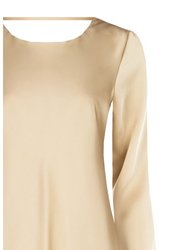 Vestido midi em cetim com decote com argola nas costas Rinascimento