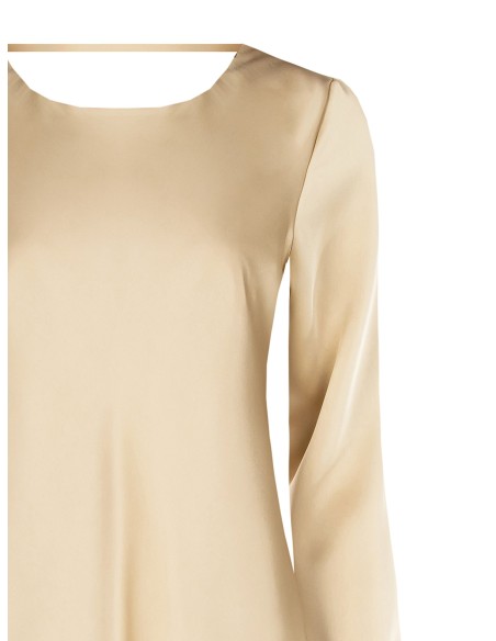 Vestido midi em cetim com decote com argola nas costas Rinascimento