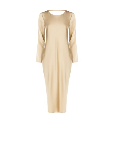 Vestido midi em cetim com decote em argola nas costas Rinascimento