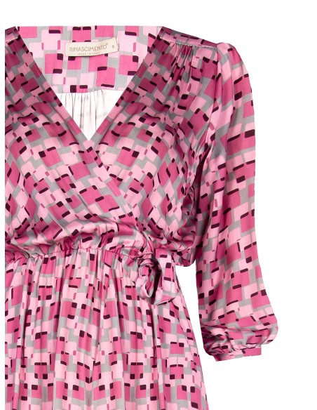 Vestido Longo Estampado com Top Cruzado Rinascimento