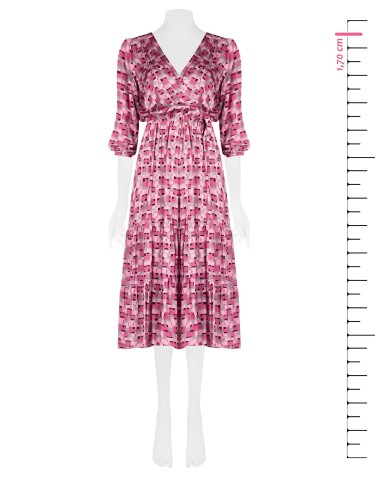 Vestido longo estampado com top cruzado Rinascimento