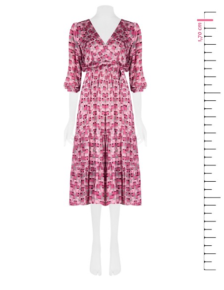 Vestido longo estampado com top cruzado Rinascimento