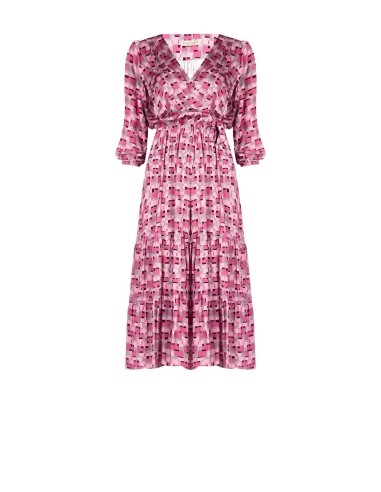 Vestido Longo Estampado Com Top Cruzado Rinascimento