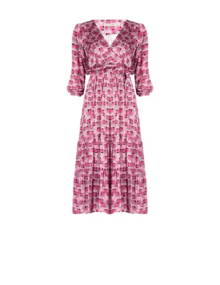 Vestido Longo Estampado Com Top Cruzado Rinascimento