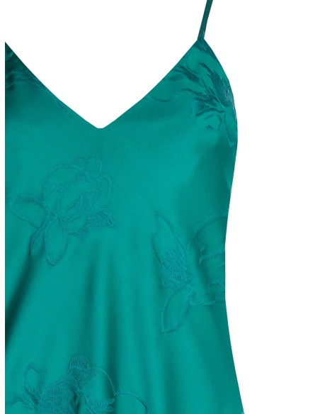 Vestido tipo camisola midi em raso jacquard Rinascimento