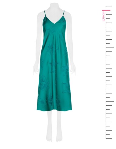 Vestido Slip Midi em Cetim Jacquard Rinascimento