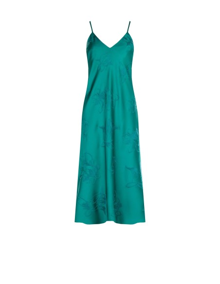 Vestido Slip Midi em Cetim Jacquard Rinascimento