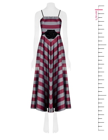 Vestido Longo Rodado em Cetim com Cinto Rosa Rinascimento