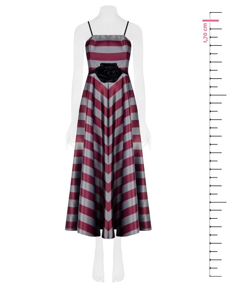 Vestido Longo Rodado em Cetim com Cinto Rosa Rinascimento