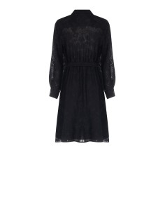 Vestido chemisier curto em mistura de viscose devoré com cinto coordenado Rinascimento 2