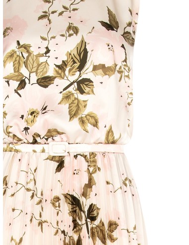 Vestido ao joelho em cetim com cinto rígido fino coordenado Rinascimento